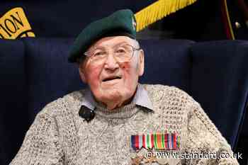 Royal Marines Band plays to help veteran celebrate 102nd birthday