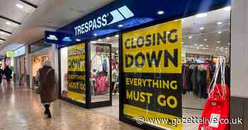 Closing down signs go up in Trespass' Middlesbrough store less than two years after opening