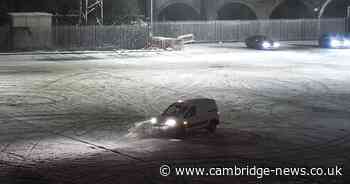 Drunk van driver is caught on CCTV doing donuts in the snow and jailed