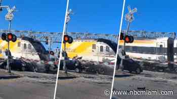 Video shows Brightline train slam into car whose driver went through gates