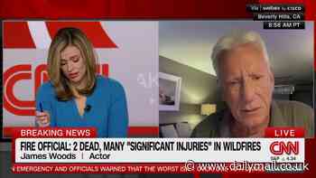 James Woods repeatedly breaks down on CNN after losing home to LA wildfires