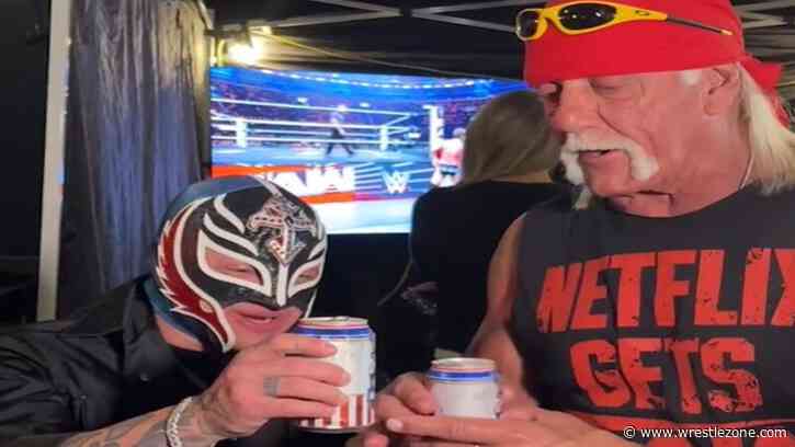 Hulk Hogan Drinks A (Real American) Beer With Rey Mysterio After WWE RAW on Netflix Appearance