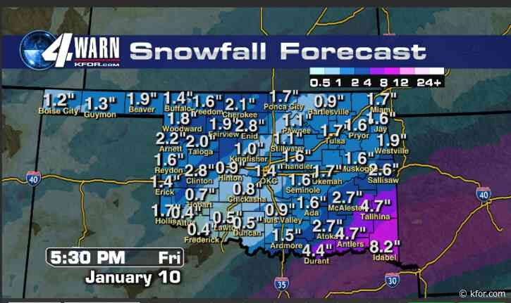 Tracking our next Winter Weather Event  More snow is expected across Oklahoma Thursday into Friday