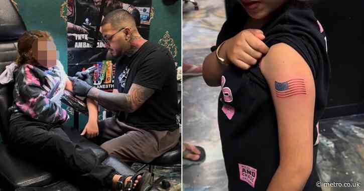 Tattoo artist criticised for permanently inking nine-year-old Trump fan