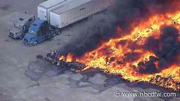 Semi-tractor devoured in large fire in rural Wilmer