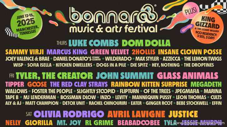 Bonnaroo 2025 Lineup Announced — Olivia Rodrigo, Luke Combs, Hozier, and Tyler, the Creator Top the Bill