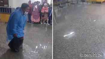 Puno: Fuertes lluvias causan inundación en hospital de Yunguyo [VIDEO]