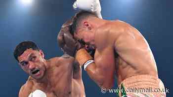 See the moment a vicious brawl breaks out in the crowd at Aussie world champion Jai Opetaia's boxing title fight