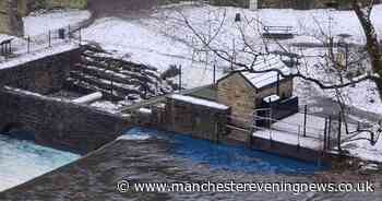 What is the mystery bright blue liquid in a Greater Manchester river?