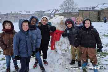 Kinderen genieten van de sneeuw