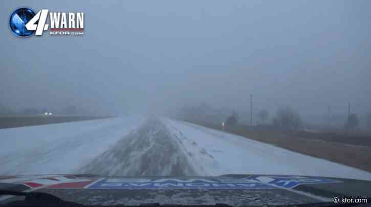 Snow begins to fall as winter weather moves into Oklahoma