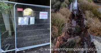 Footpath closures put in place by collapsed canal due to safety concerns