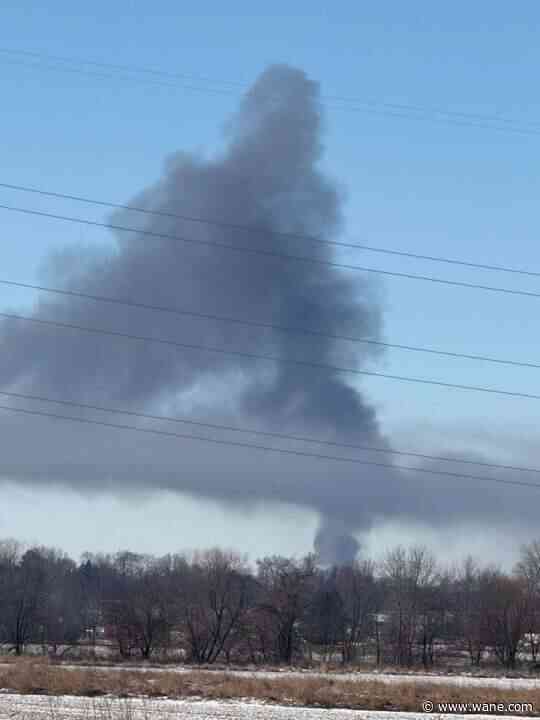 House fire sends up plume of smoke in Huntington County