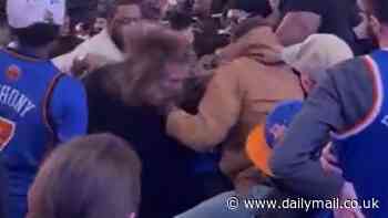 Knicks fans pummel each other in the stands at MSG as shocking video emerges from Raptors game