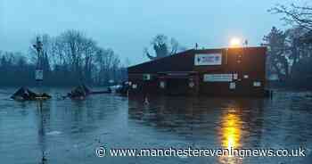 Scene of devastation as sports ground left underwater in Didsbury floods