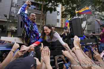 Venezuelan opposition leader emerges from hideout to protest Maduro's plans to cling to power