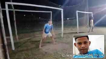 Teenager dies after being struck on the chest by a soccer ball while blocking a penalty kick