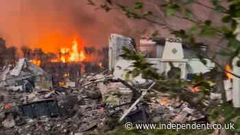 Actor returns to pile of ashes where his Los Angeles home of 13 years once stood