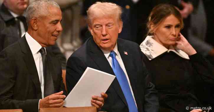 Donald Trump ‘more highly engaged’ with Obama than Melania at Carter funeral