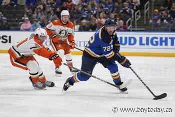 Thomas has 2 goals as Blues beat Ducks 6-2