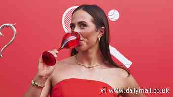 Olympian Noemie Fox shows off her glamorous side in fitted red frock as she pops a cork at Australian Open