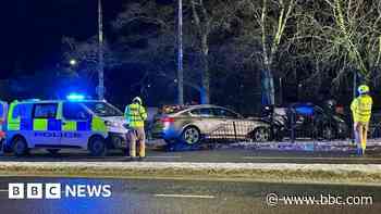 Car crashes after 'failing to stop for police'