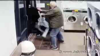 Moment pensioner, 84, bravely fought off a mugger inside a launderette - using only a pair of JEANS