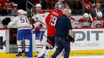 Capitals' Lindgren exits with upper-body injury