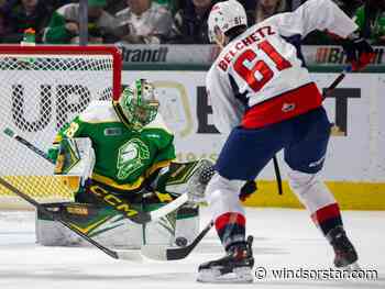 Goalie Medvedev keys Knights' 5-1 win over Spitfires in battle for top spot