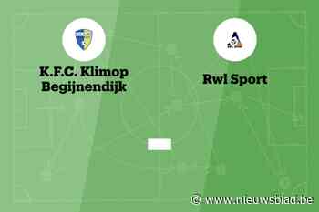 Wedstrijd tussen KO Begijnendijk en RWL Sport B afgelast