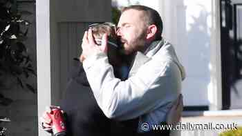 Ben Affleck sweetly hugs daughter Violet, 19, at his home in Brentwood as the deadly LA fires continue to burn