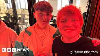 Young rappers 'buzzing' after surprise Ed Sheeran visit