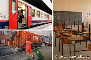 Wat met scholen, crèches, openbaar vervoer, luchtverkeer en afvalophaling? Hier wordt maandag (niet) gestaakt