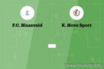 Wedstrijd tussen Blaasveld en Hove afgelast