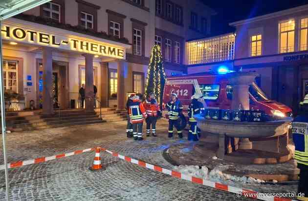 KFV-CW: Hotel in Bad Teinach wegen Kabelbrand evakuiert /Schmorbrand in Wand des Dampfbades