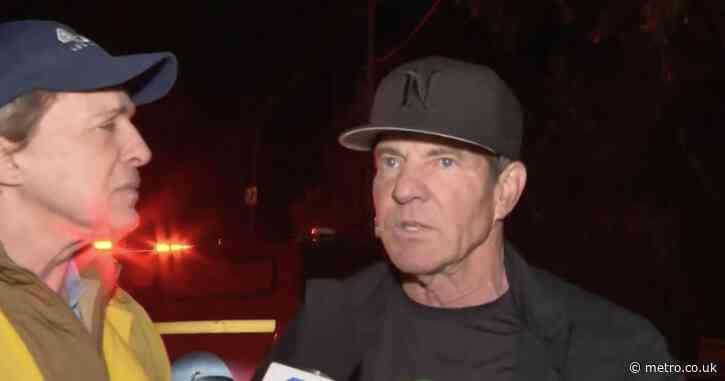 Dennis Quaid quizzed by reporter for 15 chaotic minutes while trying to flee LA wildfires