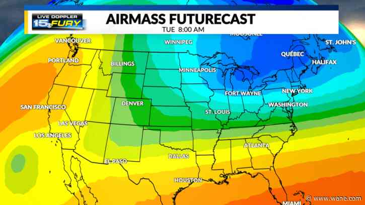 Arctic air returns for the first half of the week