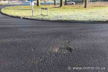 New road crumbles weeks after being fixed as locals say they 'could do better with blunt screwdriver'