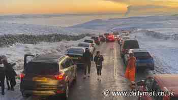 Fury as 'selfish' tourists spark Peak District traffic chaos: Police condemn drivers as badly parked cars block rescue of injured walker and stop gritters from treating roads