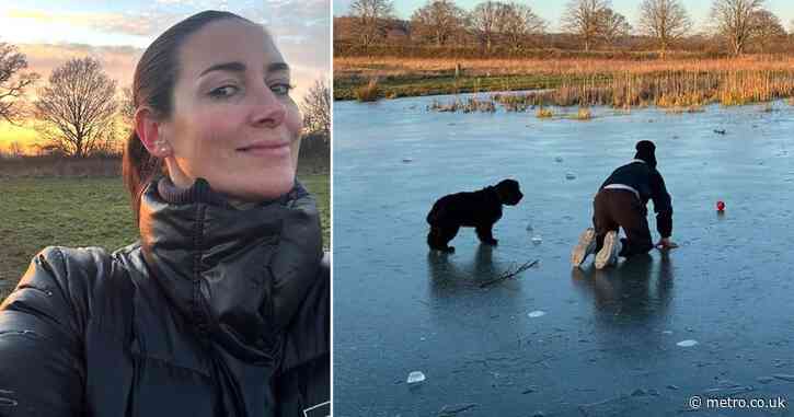 Kirsty Gallacher sparks concern after allowing her children to walk across frozen lake