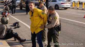 Shamed face of 'fake firefighter' as he's arrested for looting in inferno-ravaged LA