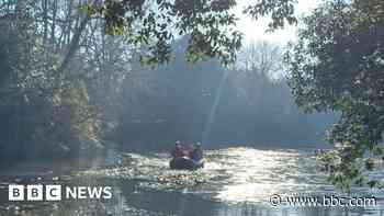 Two dogs and man rescued from frozen lake