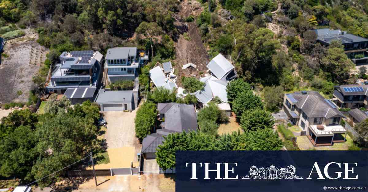 ‘Almighty sound’: Homes evacuated after Mornington Peninsula house slides down cliff