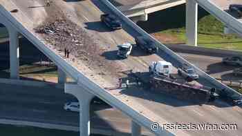 Rocky road: Overturned truck spills gravel on part of NB I-35 in Dallas