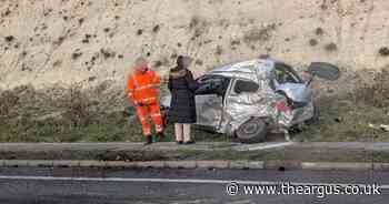 Car destroyed in crash on A27 - police release statement