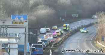 Live: Updates as crash on A27 causes severe delays