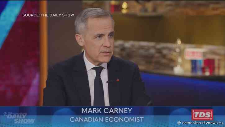 Mark Carney appears on 'The Daily Show,' sources say he plans to launch leadership bid in Edmonton