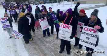 School support workers at Sturgeon Public School Division go on strike