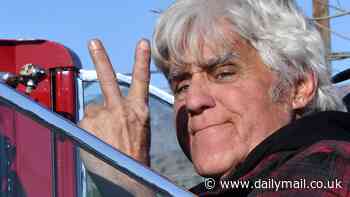 Jay Leno, 74, gives update on bruises as he drives vintage fire engine to serve food to first responders in LA