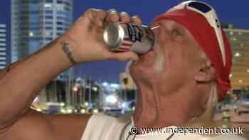 Hulk Hogan downs can of beer during live Fox News interview